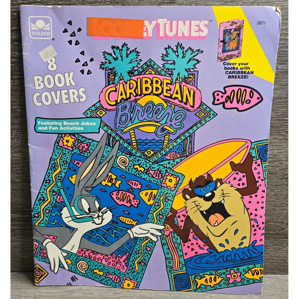 Vintage 1991 Looney Tunes Caribbean Breeze 8 Book Covers Bugs Bunny Golden Books